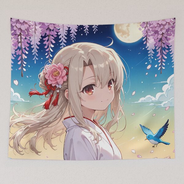 Item preview, Illyasviel von Einzbern Fate Stay Night Moonlit Sakura Kimono designed and sold by MicaheHaffner.