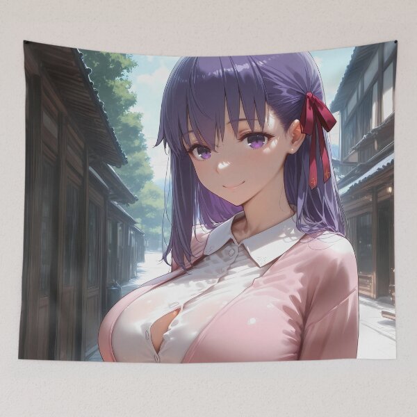 Item preview, Sakura Matou Fate Stay Night Sunlit Street Elegant Pose designed and sold by MicaheHaffner.