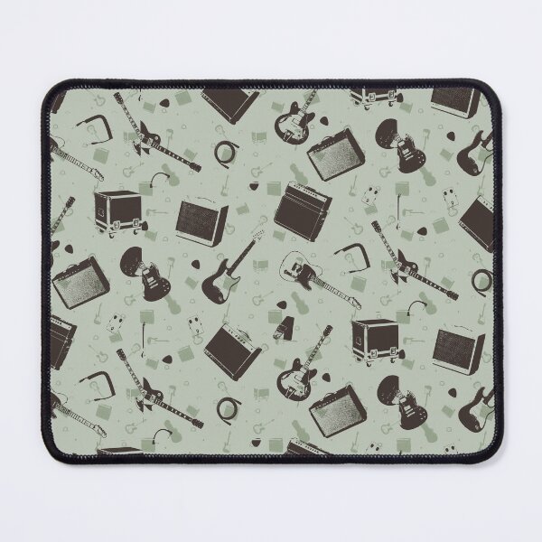 Item preview, Gig Day | Cafe Roasterie Vintage Guitar and Amp Seamless Pattern designed and sold by Analog Threads & Goods.