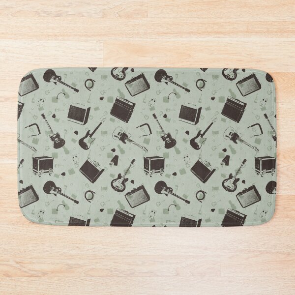 Item preview, Gig Day | Cafe Roasterie Vintage Guitar and Amp Seamless Pattern designed and sold by Analog Threads & Goods.