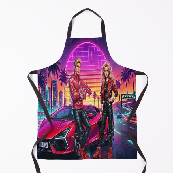Item preview, Mavila Outrun Neon Warrior and Red Lamborghini designed and sold by JMAVILA ART.