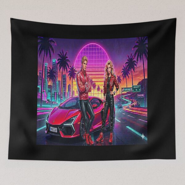 Item preview, Mavila Outrun Neon Warrior and Red Lamborghini designed and sold by jmavila.