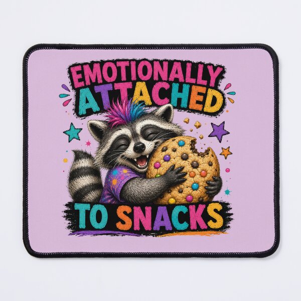 Item preview, Emotionally Attached To Snacks Funny Raccoon Shirt Design designed and sold by HippyRikky.
