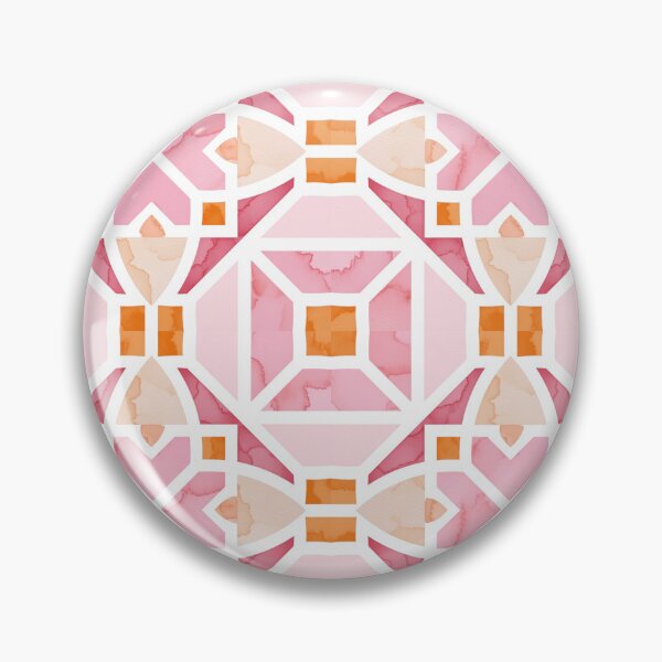 Item preview, Pastel Pink Damask Watercolor Geometric Pattern designed and sold by ScorpioSunStudio.