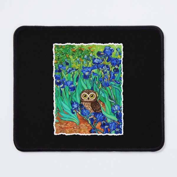 Item preview, Little Owl Among Blue Irises Painterly Botanical Garden designed and sold by JordynLadukeg65.
