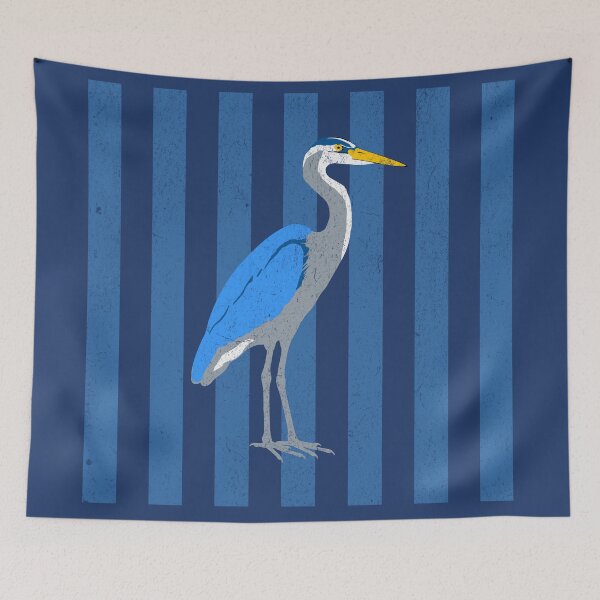 Item preview, Great Blue Heron, Blue Heron Bird, Wildlife Graphic, Birdwatching Gift, Coastal Nature Art, Vintage Stripe Design designed and sold by donwillisjrart.