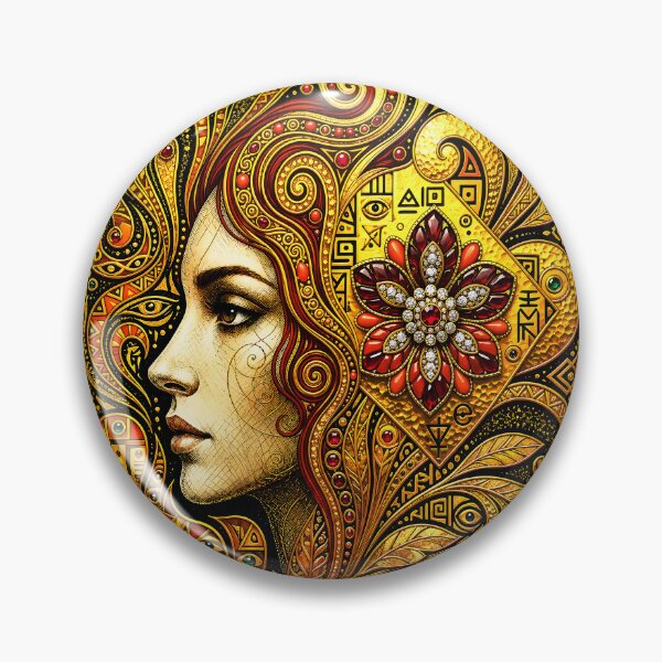 Item preview, Gilded Ornate Gold Art Nouveau Woman Portrait designed and sold by hepcat-plus.