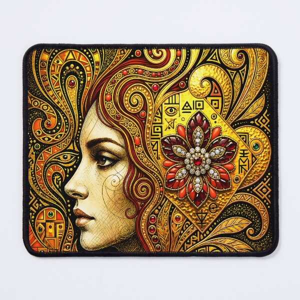 Item preview, Gilded Ornate Gold Art Nouveau Woman Portrait designed and sold by hepcat-plus.