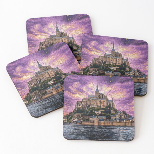 Item preview, Mont Saint Michel Purple Sunset Mosaic Art designed and sold by KCdS2026.