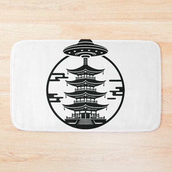 Item preview, Ancient Contact Pagoda – Japanese UFO Monogram Design designed and sold by Handcan.