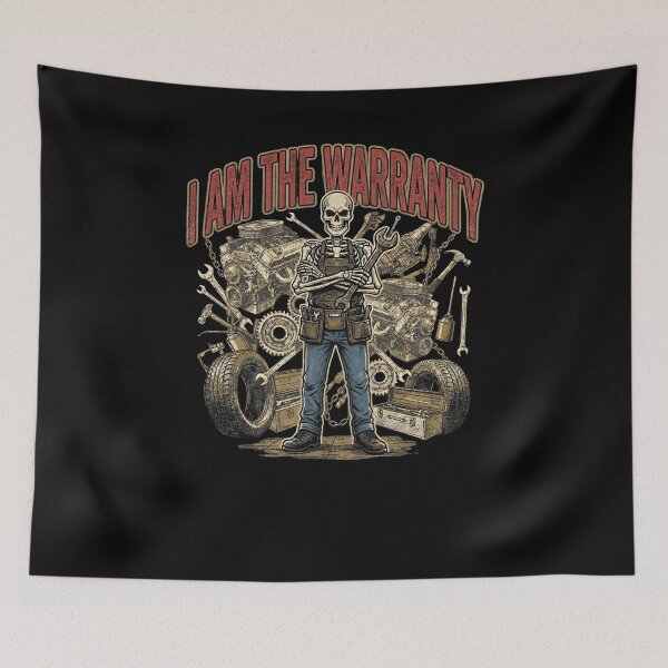 Item preview, I AM THE WARRANTY Skeleton Mechanic Auto Repair designed and sold by snowry.