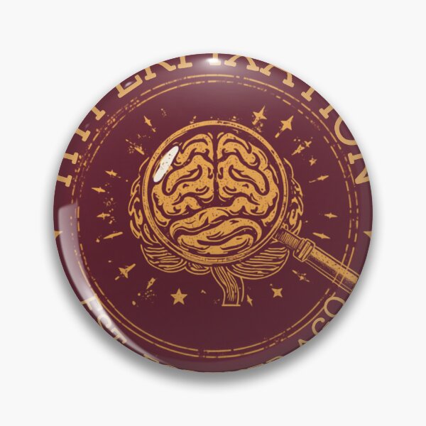Item preview, Hyperfixation Institute Vintage Badge Funny Sticker designed and sold by RedRubyBubble.