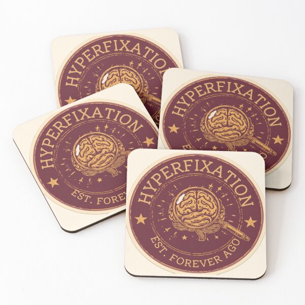 Item preview, Hyperfixation Institute Vintage Badge Funny Sticker designed and sold by RedRubyBubble.