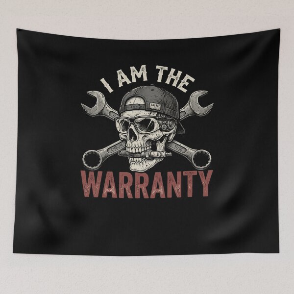 Item preview, I AM THE WARRANTY Skull Mechanic Auto Repair designed and sold by snowry.