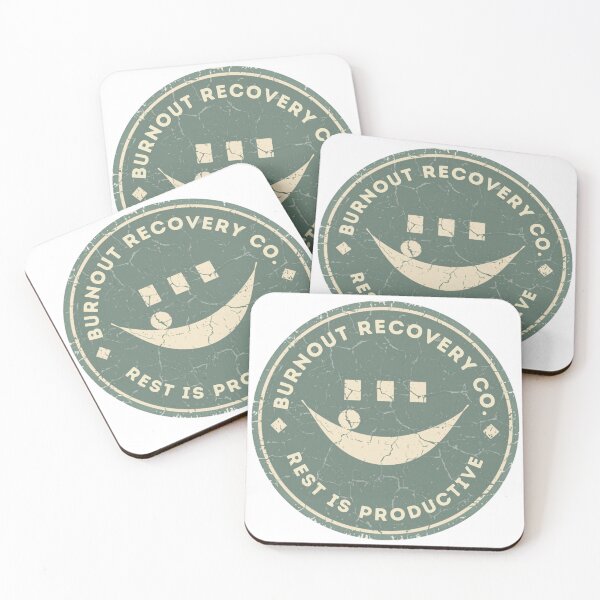 Item preview, Burnout Recovery Co Vintage Badge Funny Sticker designed and sold by RedRubyBubble.