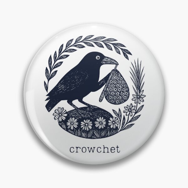 Item preview, Crowchet with words | vintage vibe crow with crochet designed and sold by KatieCrommett.