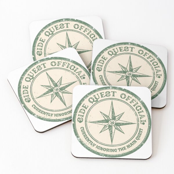 Item preview, Side Quest Official Vintage Badge Funny Sticker designed and sold by RedRubyBubble.