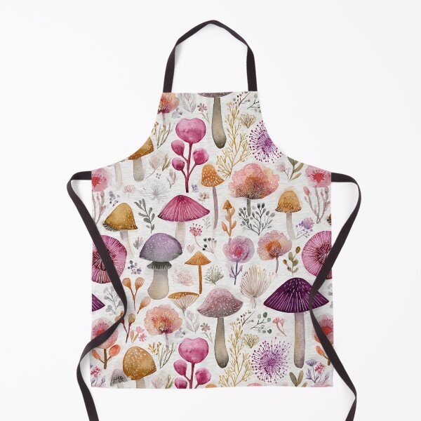 Item preview, Whimsical Watercolor Mushrooms and Wildflowers – Cottagecore Woodland Botanical Pattern designed and sold by Patterns & Love .