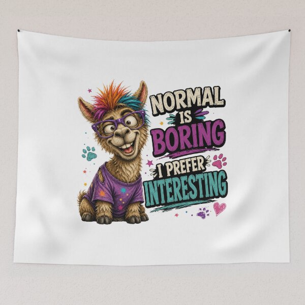 Item preview, Normal Is Boring I Prefer Interesting Funny Llama Design designed and sold by HippyRikky.