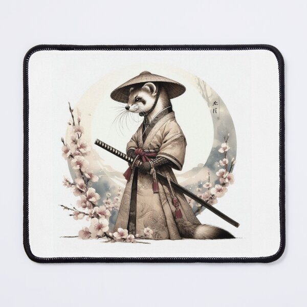 Item preview, The Wandering Ferret Ronin – Guardian of the Blossoms designed and sold by ExpressoJungle.
