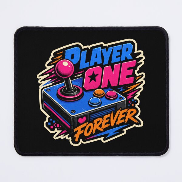 Item preview, Player One Forever Retro Arcade Gaming Design designed and sold by Sketchlegacy.