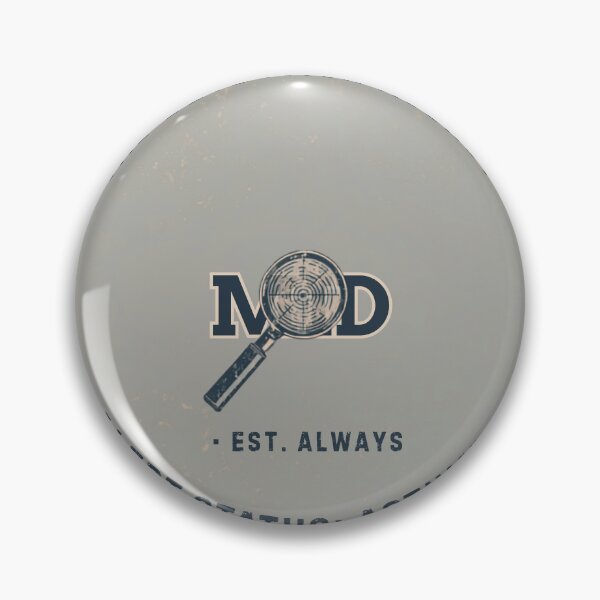 Item preview, Mid Detection Agency Vintage Badge Funny Sticker designed and sold by RedRubyBubble.
