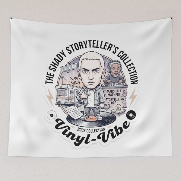 Item preview, Legendary Hip-Hop Storyteller Vinyl Record Illustration designed and sold by Vinyl-Vibe.