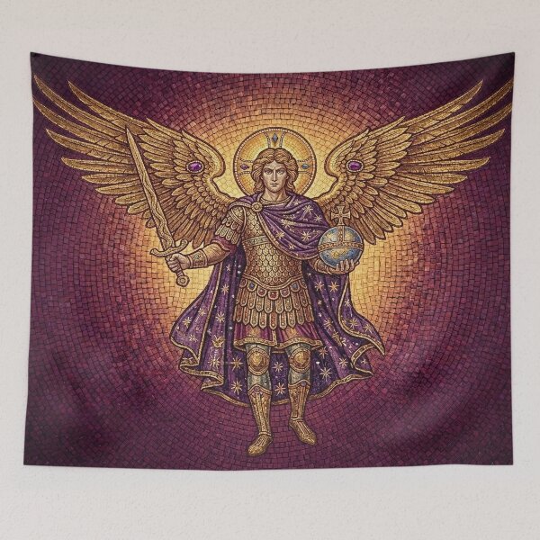 Item preview, Byzantine Archangel Mosaic Warrior Landscape designed and sold by KCdS2026.
