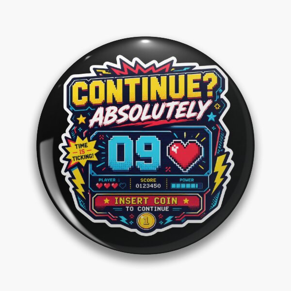 Item preview, Continue Absolutely Retro Arcade Gamer Sticker  designed and sold by Sketchlegacy.