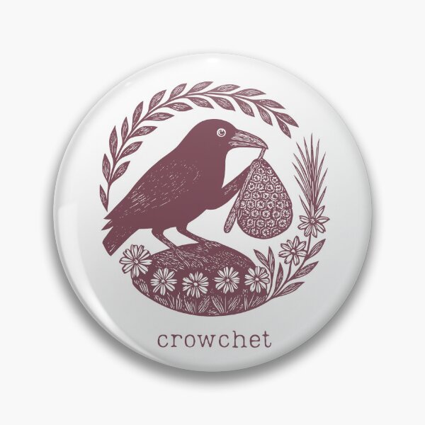 Item preview, Crow-chet folk art | maroon | By hook or by rook or by crook  designed and sold by KatieCrommett.