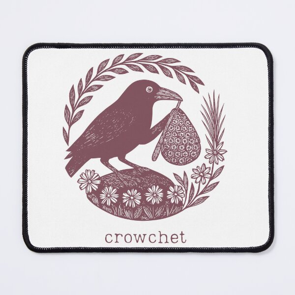 Item preview, Crow-chet folk art | maroon | By hook or by rook or by crook  designed and sold by KatieCrommett.