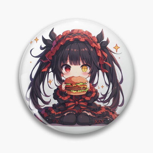 Item preview, Kurumi Tokisaki Date A Live Chibi Kawaii Burger Sparkle designed and sold by earlobejerk.