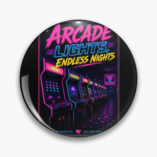 Item preview, Arcade Lights Endless Nights Retro Gaming Poster  designed and sold by Sketchlegacy.
