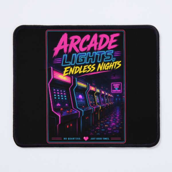 Item preview, Arcade Lights Endless Nights Retro Gaming Poster  designed and sold by Sketchlegacy.