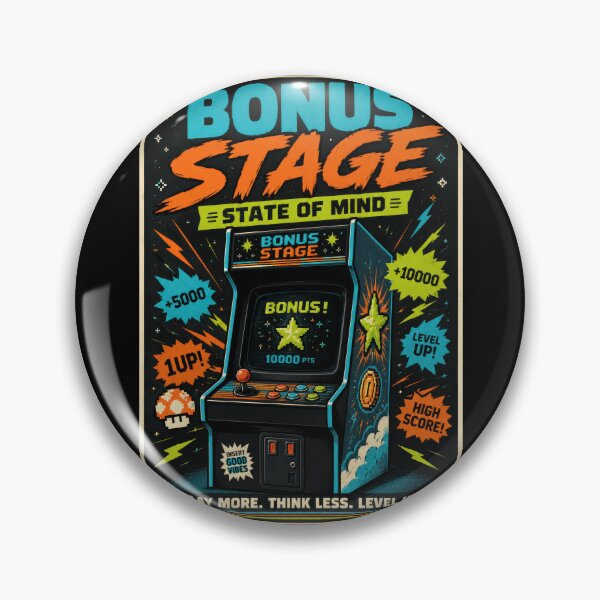 Item preview, Bonus Stage State of Mind Retro Arcade Poster  designed and sold by Sketchlegacy.
