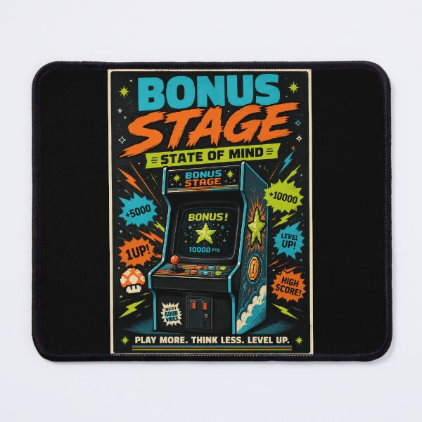 Item preview, Bonus Stage State of Mind Retro Arcade Poster  designed and sold by Sketchlegacy.