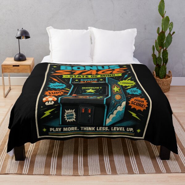 Item preview, Bonus Stage State of Mind Retro Arcade Poster designed and sold by Sketchlegacy.