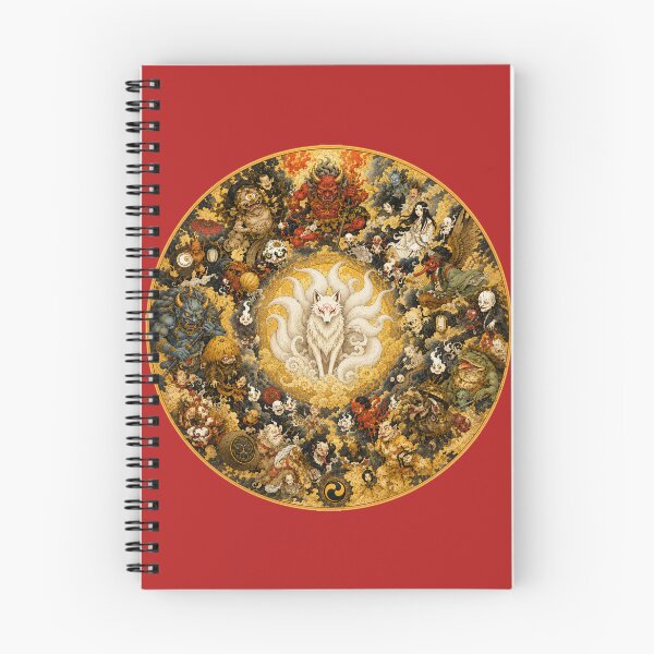 Item preview, Celestial Kitsune of Hyakki Yagyo – Japanese Yokai Mandala Art designed and sold by sunbowjp stadio.