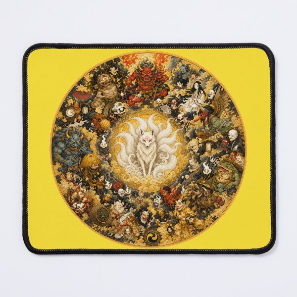 Item preview, Celestial Kitsune of Hyakki Yagyo – Japanese Yokai Mandala Art designed and sold by sunbowjp stadio.