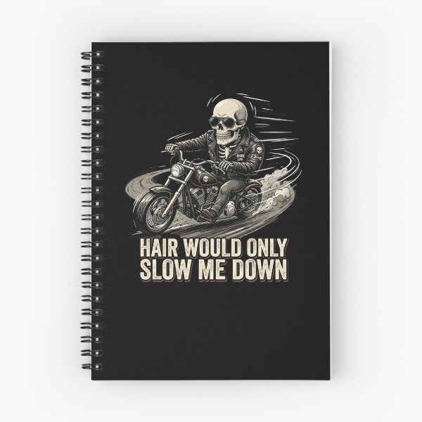 Item preview, Hair Would Only Slow Me Down Skeleton Biker Rider designed and sold by snowry.