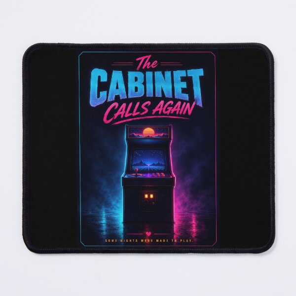 Item preview, The Cabinet Calls Again Neon Arcade Poster designed and sold by Sketchlegacy.