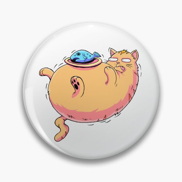 Item preview, Fat Cat with Fish designed and sold by eliartonline.