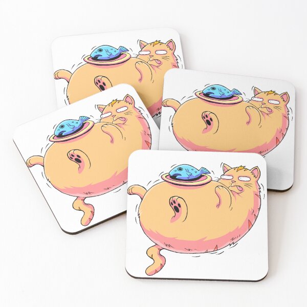 Item preview, Fat Cat with Fish designed and sold by eliartonline.