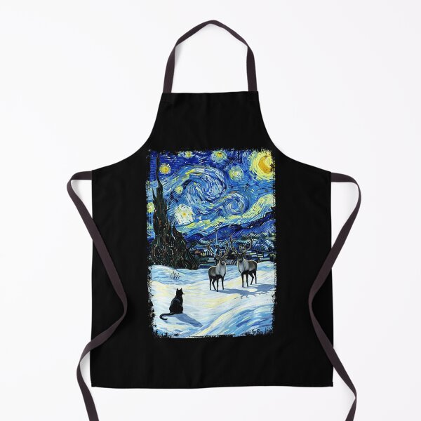 Item preview, Van Gogh Starry Night Winter Christmas Reindeer Cat designed and sold by Littermin.