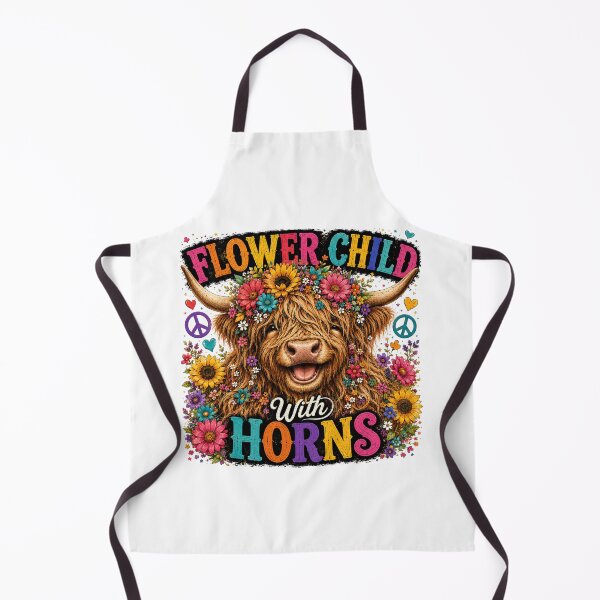 Item preview, Flower Child With Horns Highland Cow Hippie Design designed and sold by HippyRikky.
