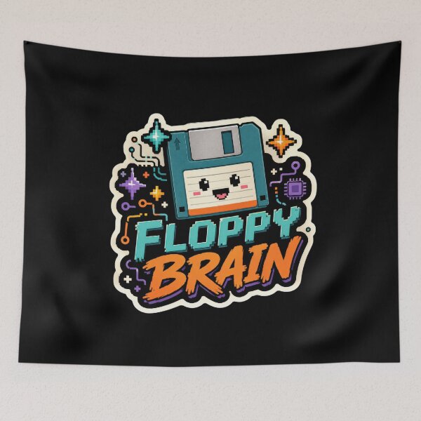 Item preview, Floppy Brain Cute Retro Tech Design  designed and sold by Sketchlegacy.