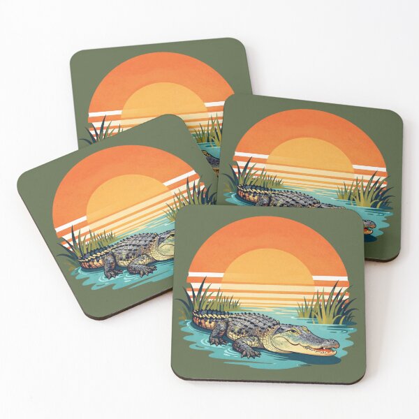 Item preview, Iconic Florida alligator resting in Everglades water designed and sold by piketo.