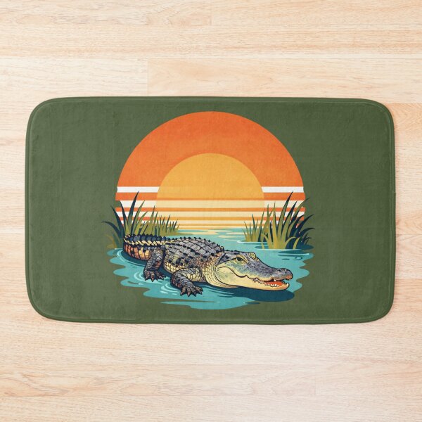 Item preview, Iconic Florida alligator resting in Everglades water designed and sold by piketo.