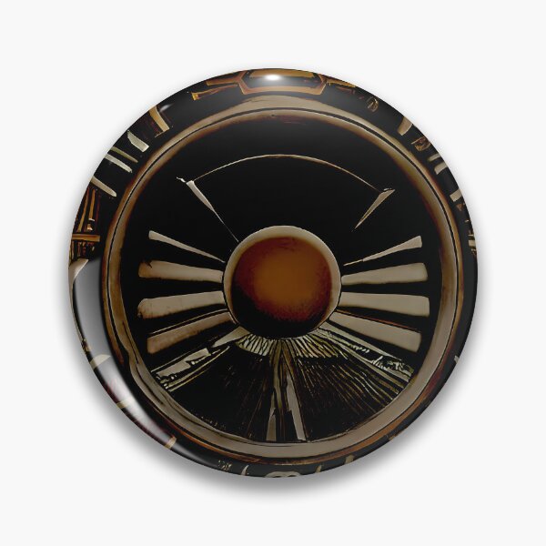 Item preview, Dark Black Gold Propeller Amber Core Ring Engraved Surreal Abstract Art designed and sold by YugenWorkshop.