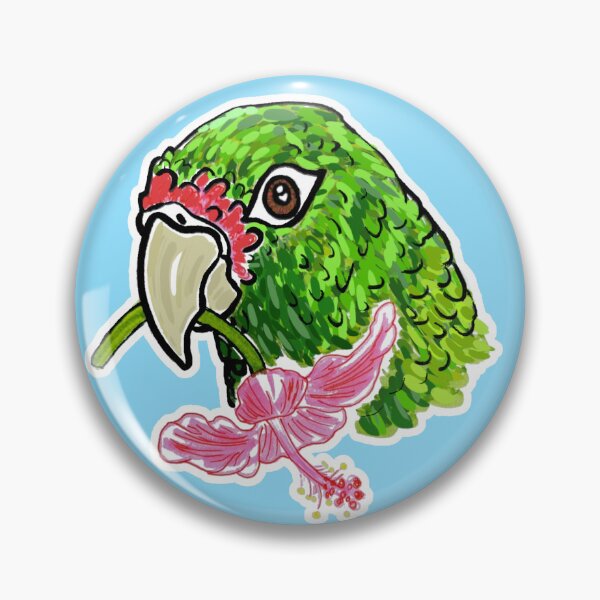Artikelvorschau, Puerto-Rico-Papagei hält Blume entworfen und verkauft von Otterlyfancy.